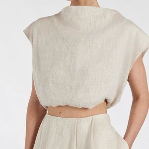 NWT DISSH Amy Natural Linen Bubble Top
